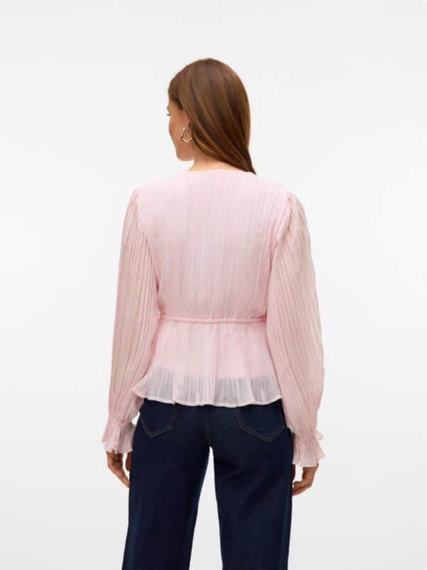 vmDora L/S Frill Pleat Top Wvn Pink-A-Boo - Bilde 3