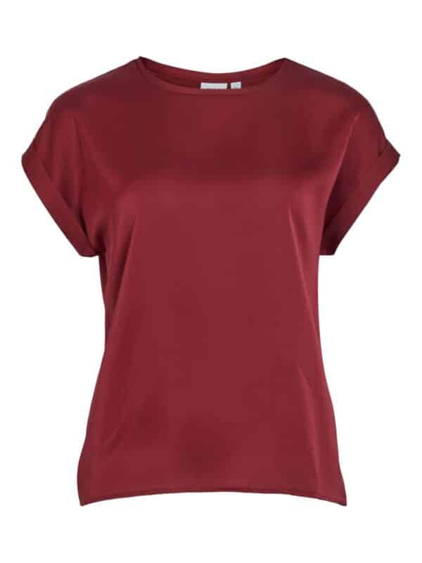 viEllette S/S Satin Top Noos Cabernet - Bilde 4