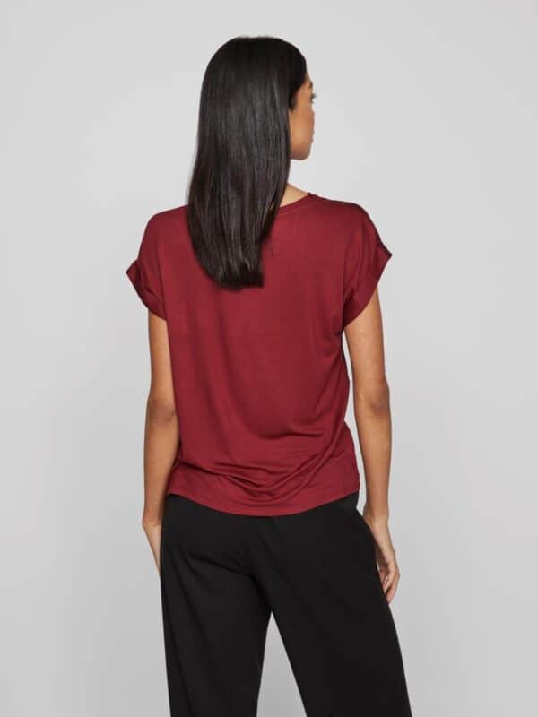 viEllette S/S Satin Top Noos Cabernet - Bilde 3