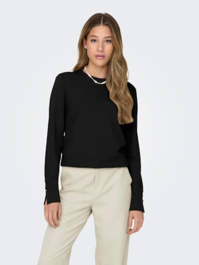 jdyMalou L/S On Button Pullover Knt Noos Black