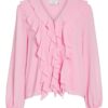 viAne L/S V-Neck Frill Top - Noos