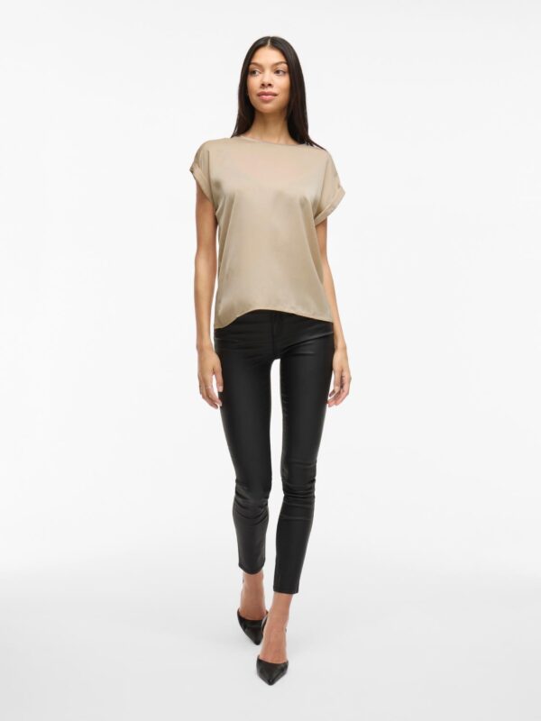 viEllette S/S Satin Top Noos Cement