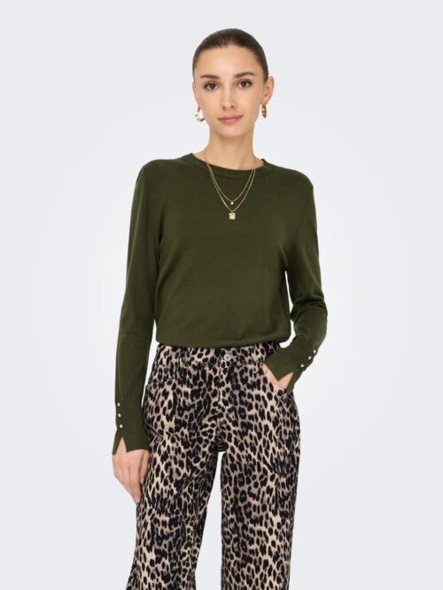 jdyMalou L/S On Button Pullover Knt Noos Ivy Green