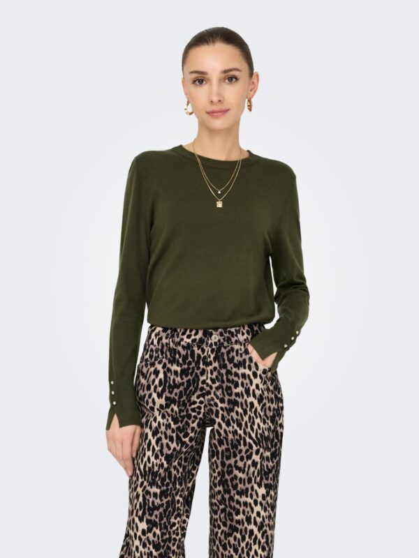 jdyMalou L/S On Button Pullover Knt Noos Ivy Green