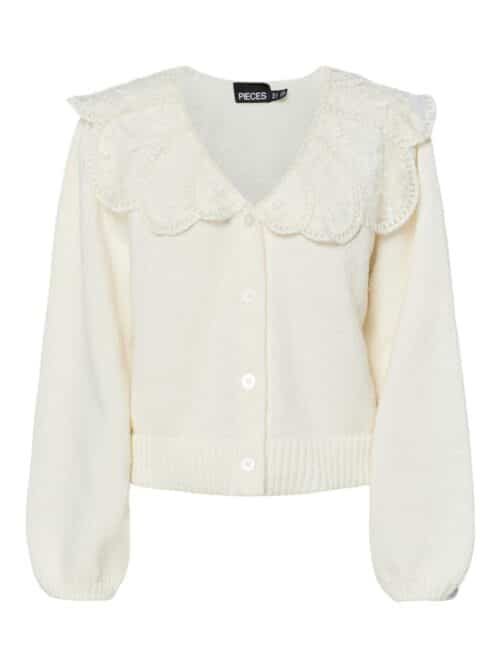 pcAbby LS Lace Collar Knit Cardigan