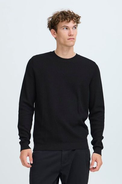 cfNoar Structured Crew Neck Knit Dark Navy