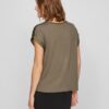 viEllette S/S Satin Top Noos Dusty Olive - Bilde 3
