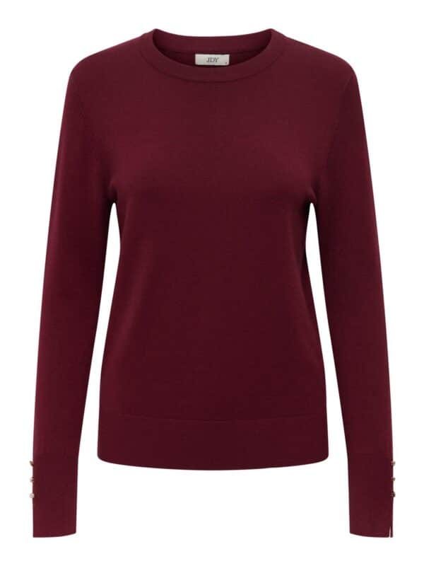 jdyMalou L/S On Button Pullover Knt Noos Cabernet - Bilde 2