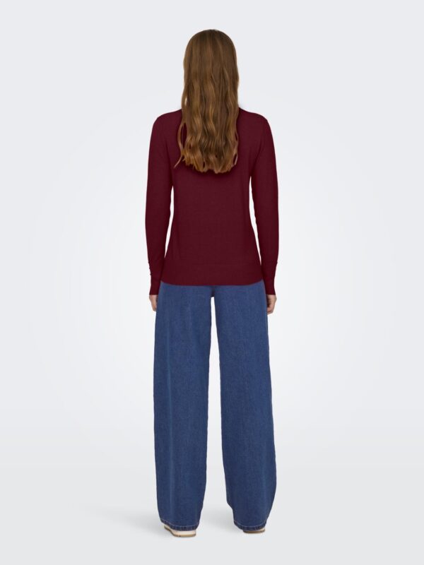 jdyMalou L/S On Button Pullover Knt Noos Cabernet - Bilde 3