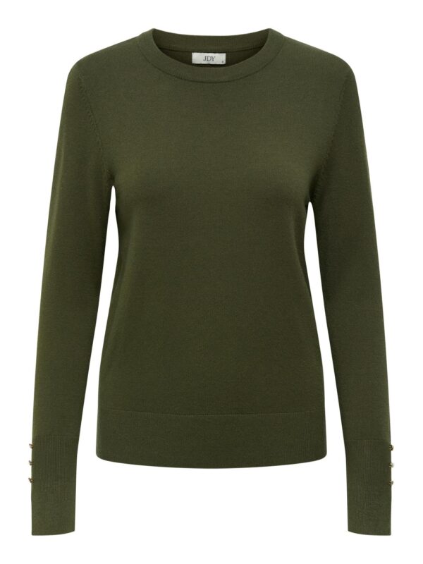 jdyMalou L/S On Button Pullover Knt Noos Ivy Green - Bilde 2