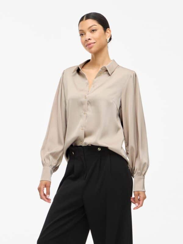 viEnna Ravenna L/S Balloon Shirt Noos Cement - Bilde 2
