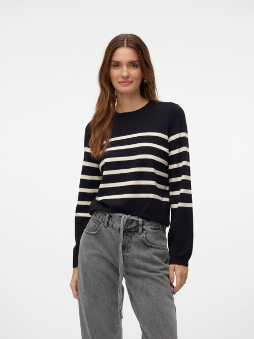 vmSaba Plain LS O-Neck Pullover Noos Black