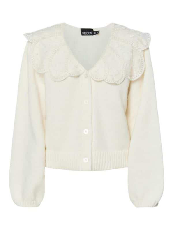 pcAbby LS Lace Collar Knit Cardigan