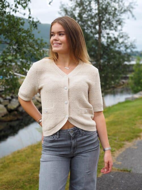 pcJena SS V-Neck Knit Cardigan