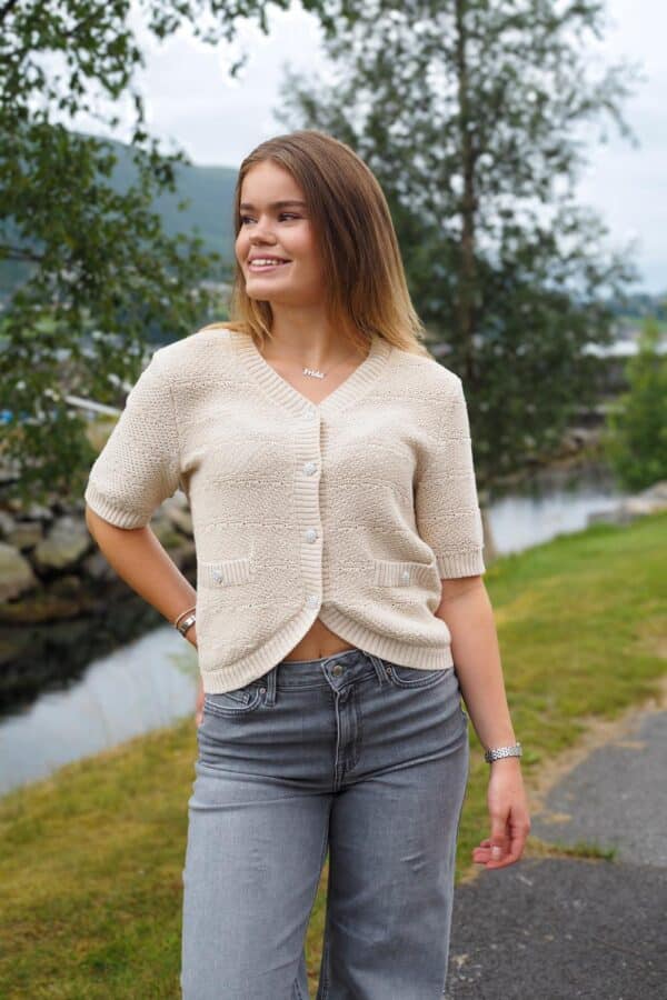 pcJena SS V-Neck Knit Cardigan