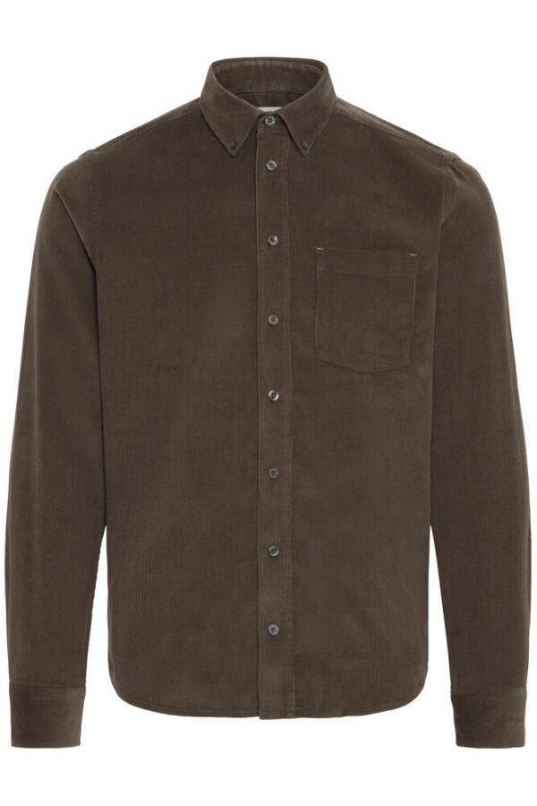 cfAnton LS BD Baby Cord Shirt Black Olive