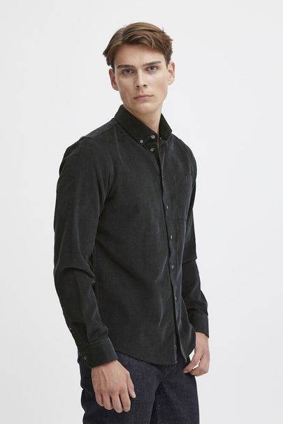 cfAnton LS BD Baby Cord Shirt Antracite Black