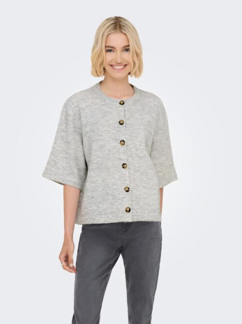 onlCamilla S/S Cardigan Knt Noos Light Grey Melange