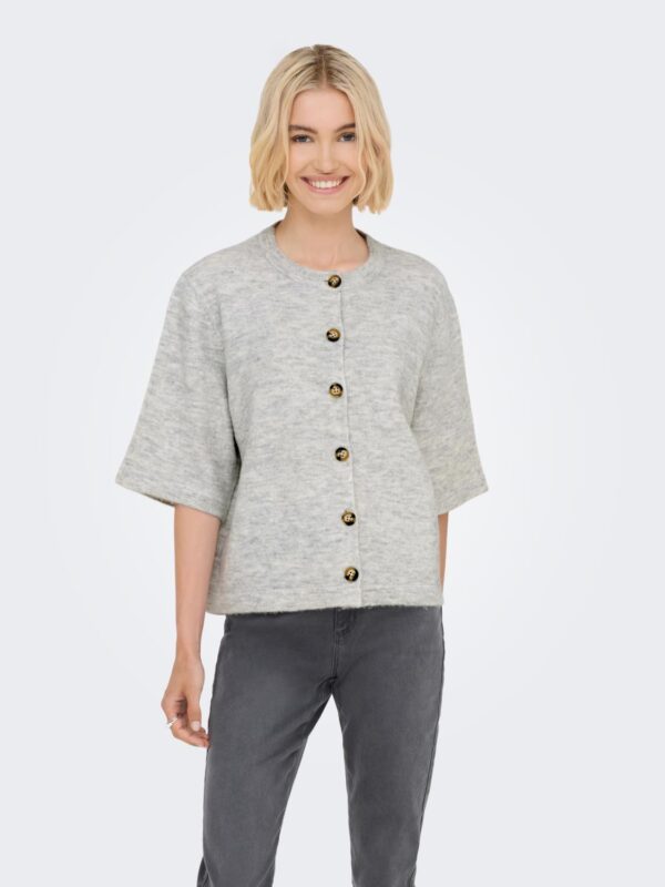 onlCamilla S/S Cardigan Knt Noos Light Grey Melange