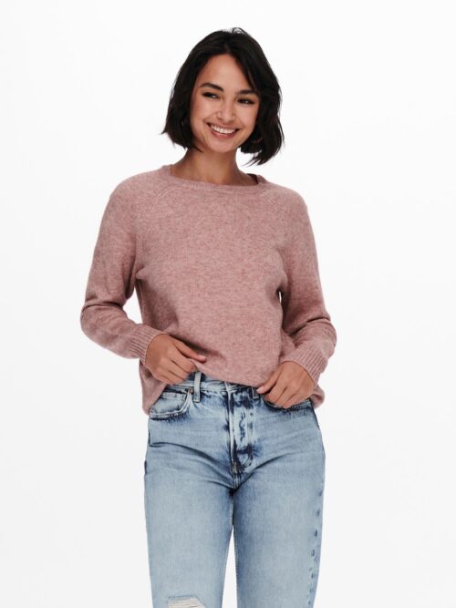 onlLesly Kings Life L/S Knt Noos Rose Brown