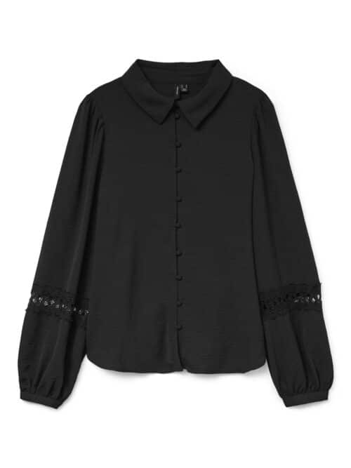 vmAlva Lace LS Shirt Wvn Black