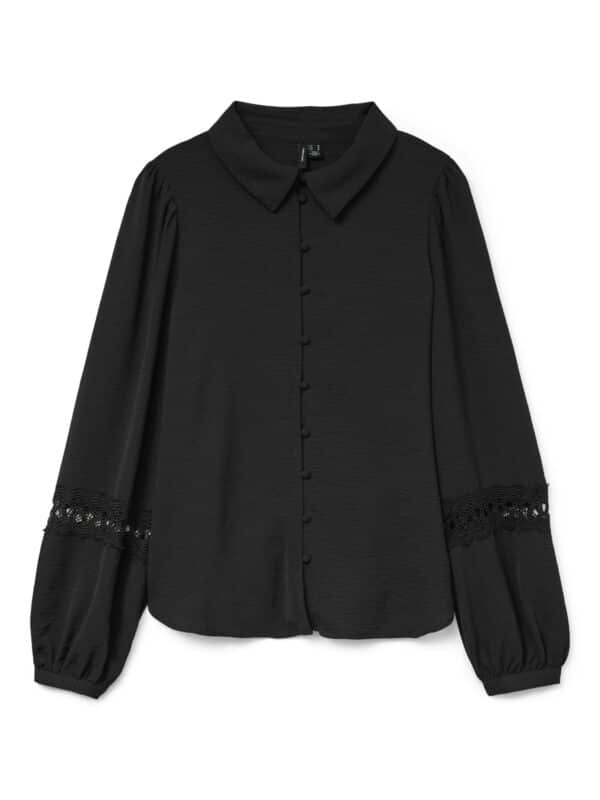 vmAlva Lace LS Shirt Wvn Black