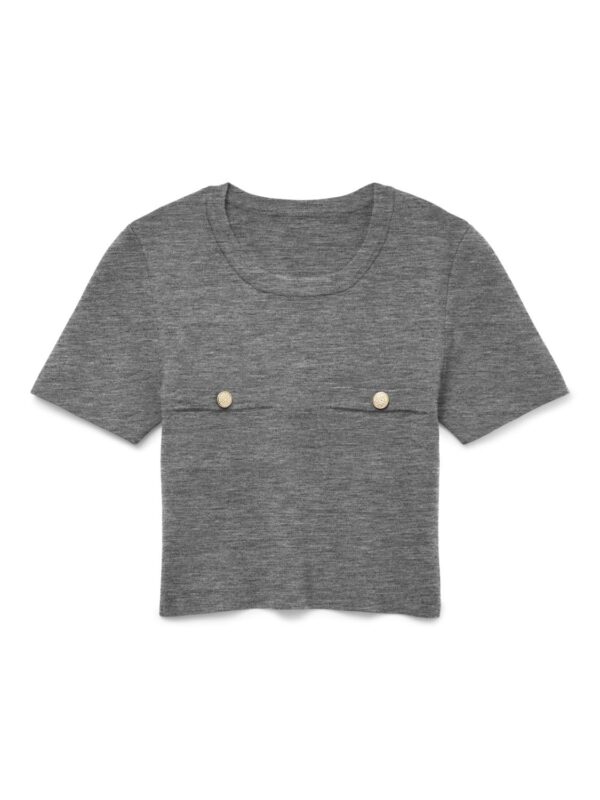 vmKristin SS Pullover Medium Grey Melange