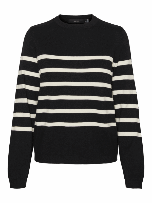 vmSaba Plain LS O-Neck Pullover Noos Black - Bilde 2