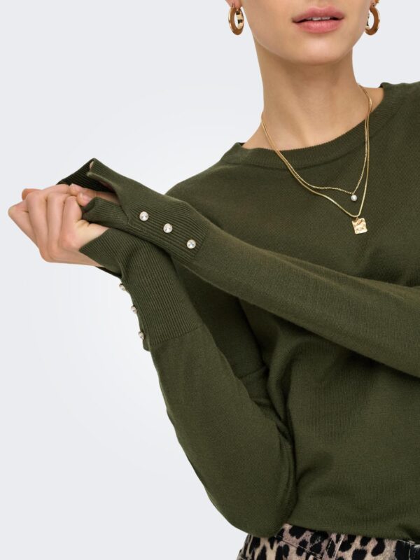 jdyMalou L/S On Button Pullover Knt Noos Ivy Green - Bilde 3