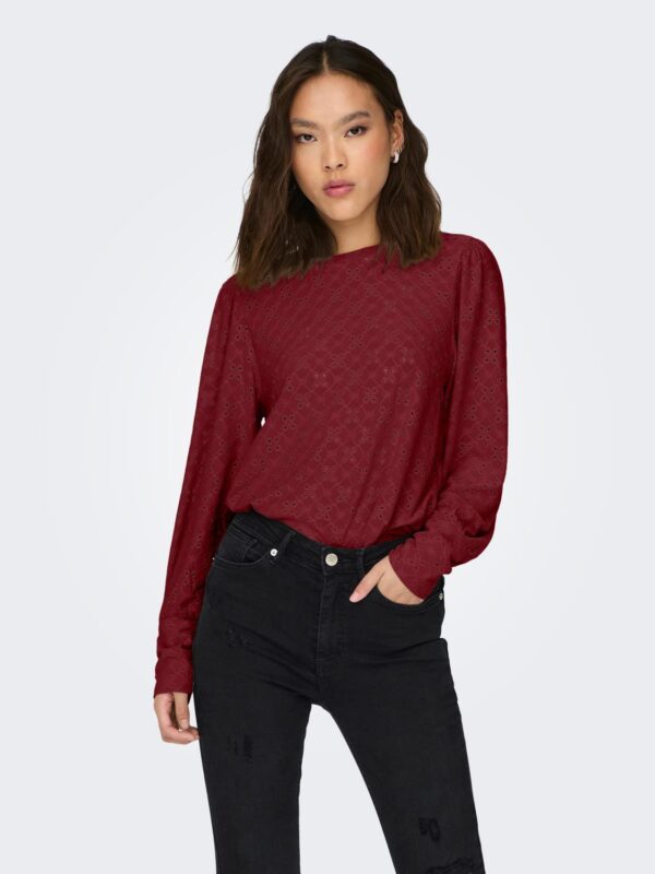 jdyCathinka L/S Bellsleeve Top Jrs Noos Cabernet - Bilde 2