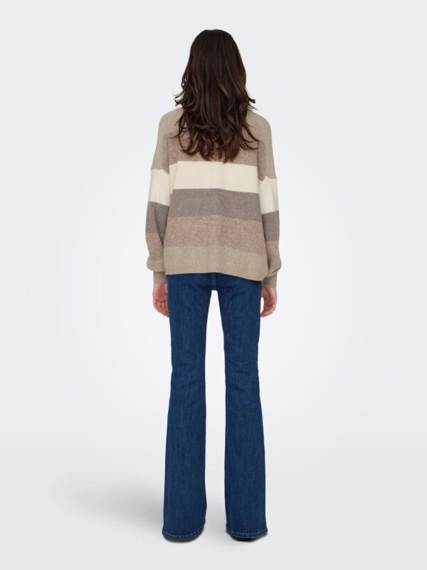 onlAtia L/S Stripe Pullover Knt Noos Feather Gray - Bilde 3