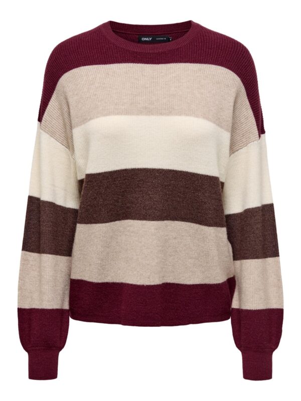 onlAtia L/S Stripe Pullover Knt Noos Zinfandel - Bilde 2