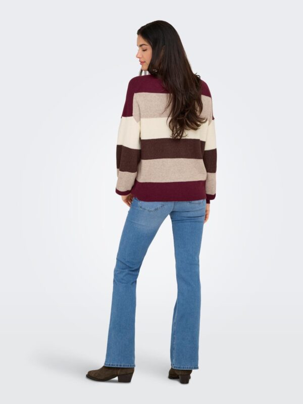 onlAtia L/S Stripe Pullover Knt Noos Zinfandel - Bilde 3