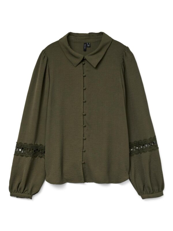 vmAlva Lace LS Shirt Wvn Grape Leaf - Bilde 2