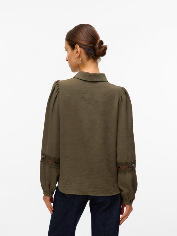 vmAlva Lace LS Shirt Wvn Grape Leaf - Bilde 3